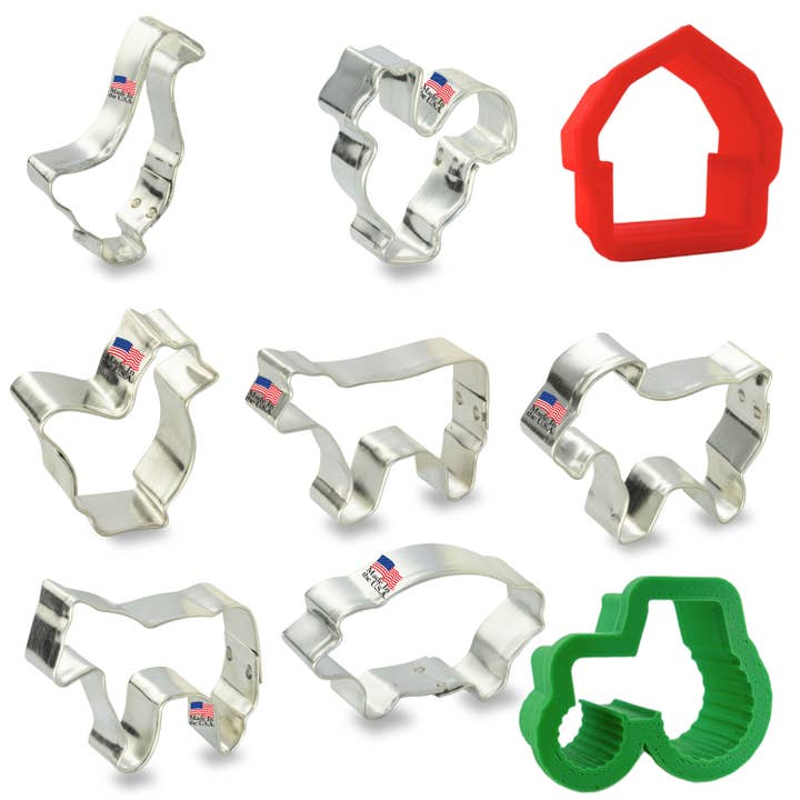 Miniature Farm Animals Cookie Cutter 9 Pc Set HS0455 for wholesale by CookieCutter.com