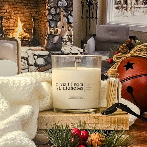 South Shore Scents Co. - Wholesale Jar/Filled Candle - A Visit from St. Nicholas Soy Candle - 10 oz Glass Jar1