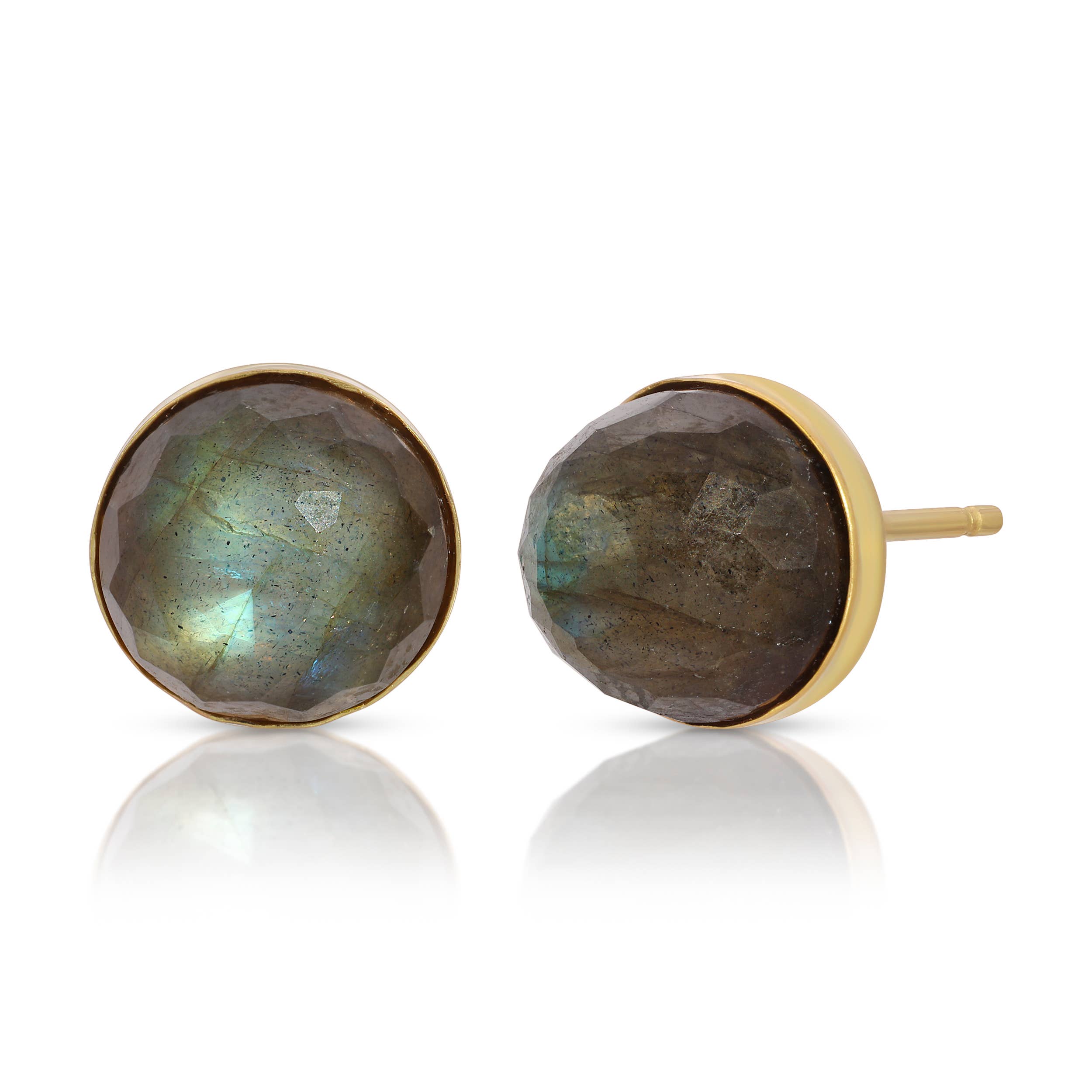 Heather Hawkins - Wholesale Stud/Post Earrings - Babe Dome Gemstone Stud Earrings - 14K Gold-filled