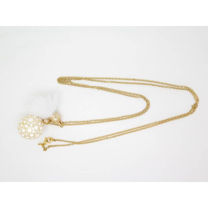 F de Bm créations - Wholesale Pendant/Charm Necklace - CUSTOMIZABLE PREGNANCY BALL IN FINE GOLD WITH 1311 TASSEL4