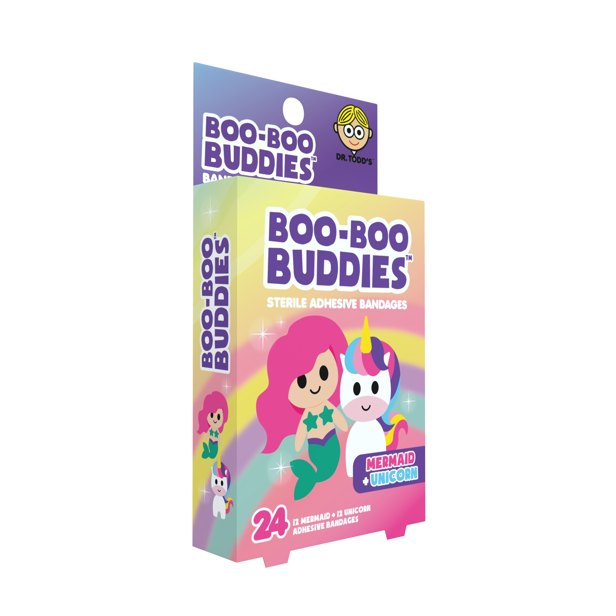 Boo Boo Buddies - Vendita all'ingrosso Cerotti - Bambini e neonati - Cerotti per Bambini – Sirena + Unicorno (24 Pezzi, Senza Lattice)2