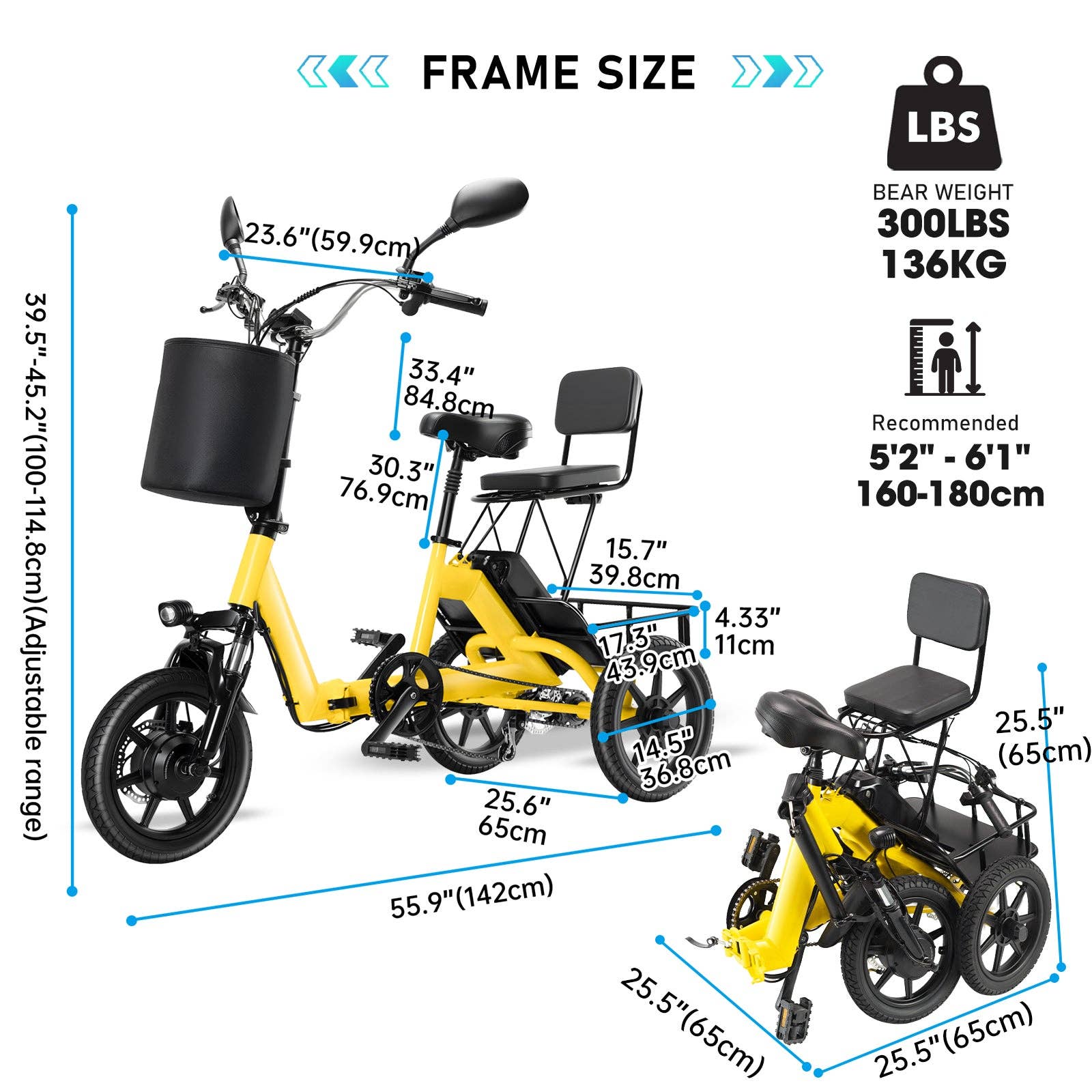 39F Inc. - Wholesale Bike/Scooter - Kids - Foldable Electric Tricycle for Adults with 350W Motor3