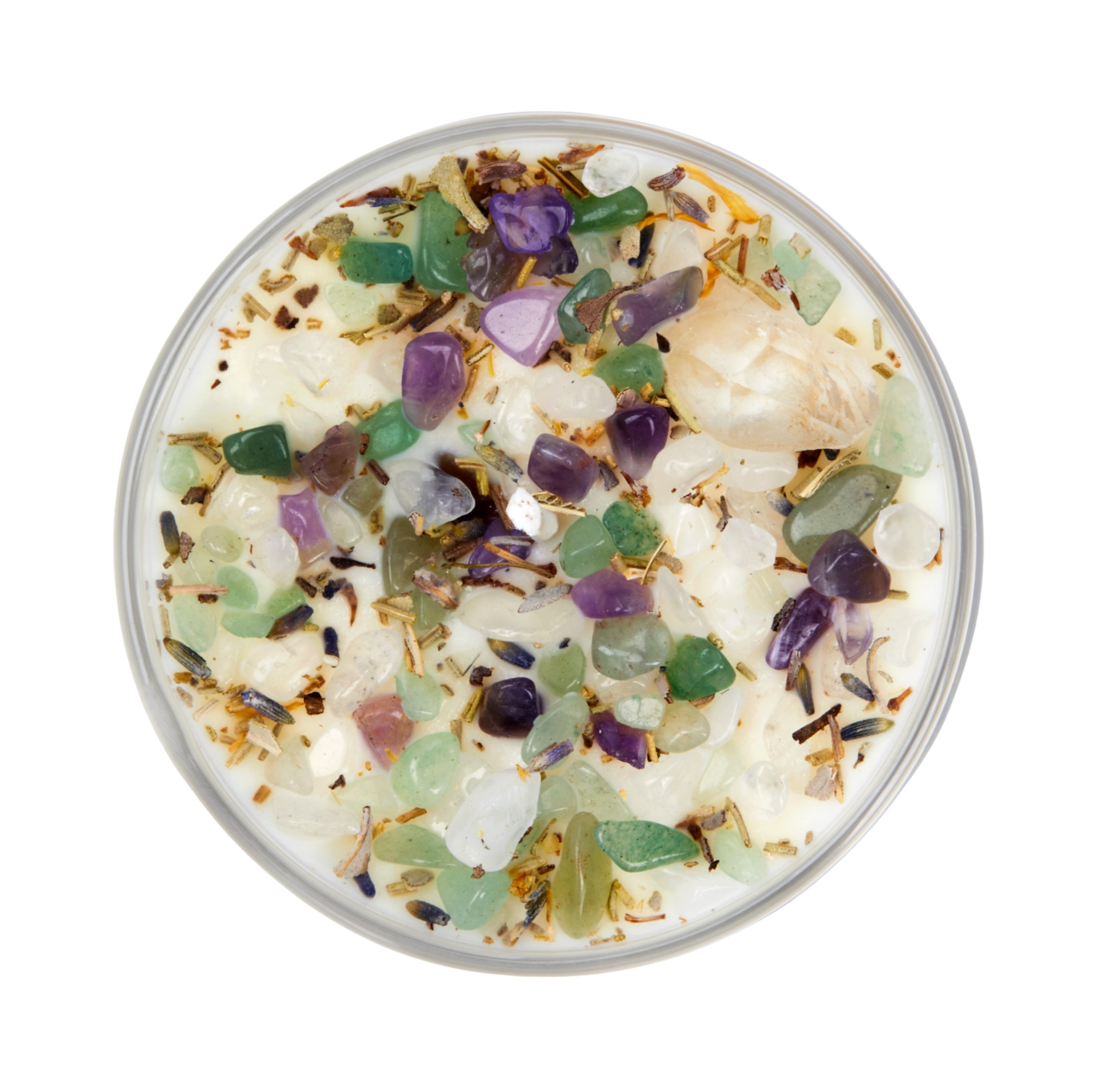 New Moon Beginnings - Wholesale Jar/Filled Candle - Healing Energy Candle - Herb, Flower, & Crystal Candles7