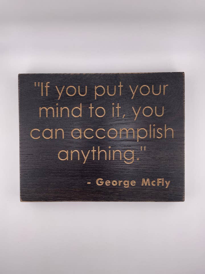 Cartello con citazione del film - McFly per la vendita all'ingrosso da parte di AB Handcrafted