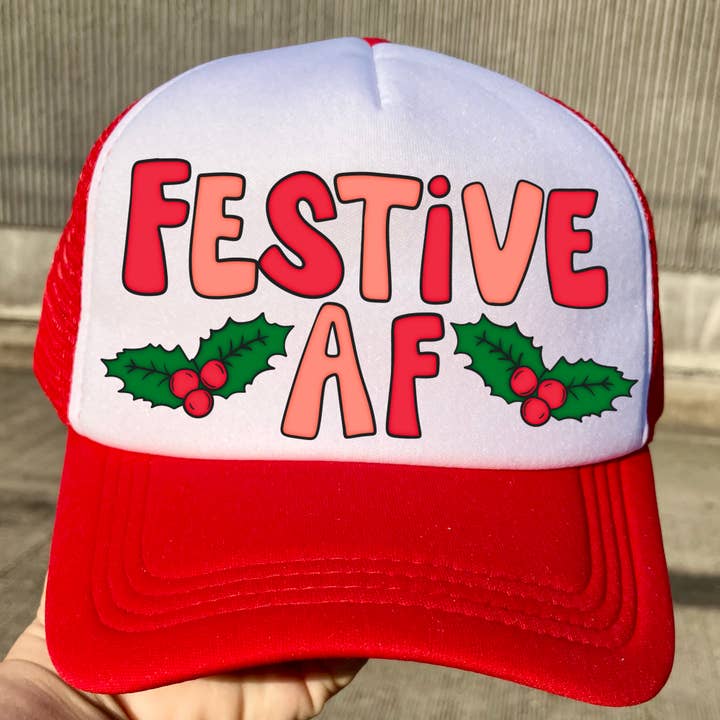 Christmas festive af trucker hat for wholesale by on the Bayou