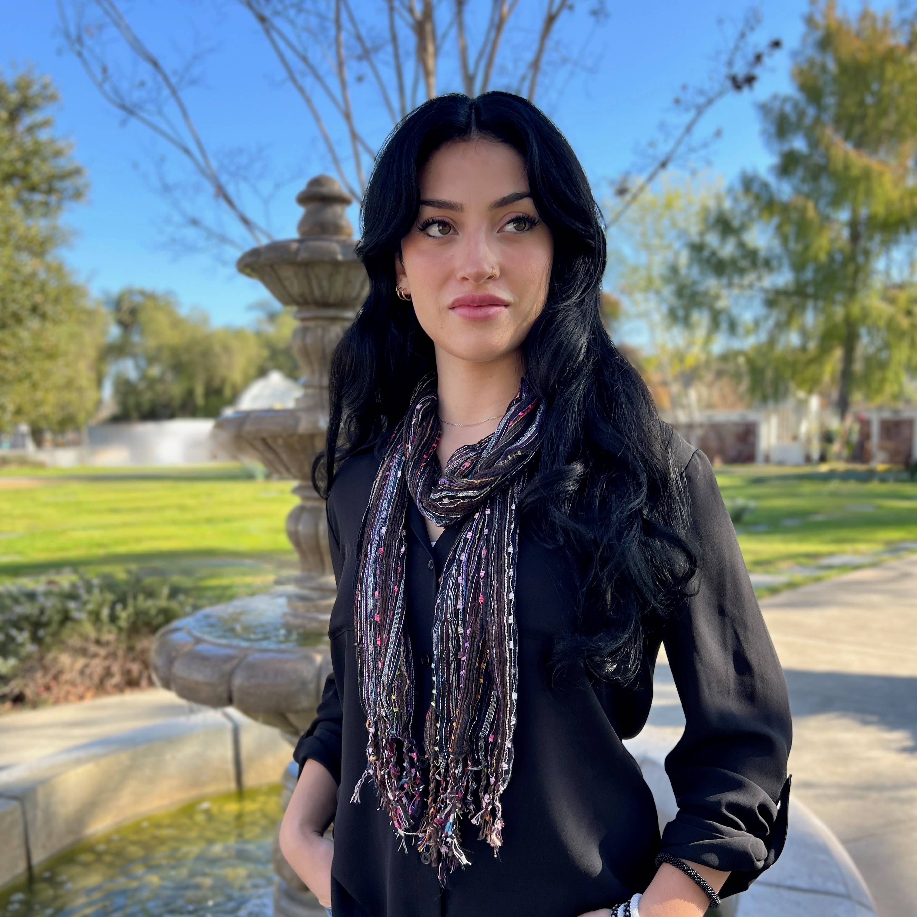 Humble Hilo – wholesale Scarf – Women's – Humble Hilo Multicolored Thread Artisan Scarf79