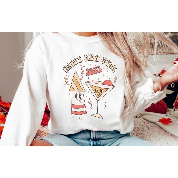 Happy New Year 1 on a ASH Sweatshirt for wholesale by Cypress Slough Outfitters