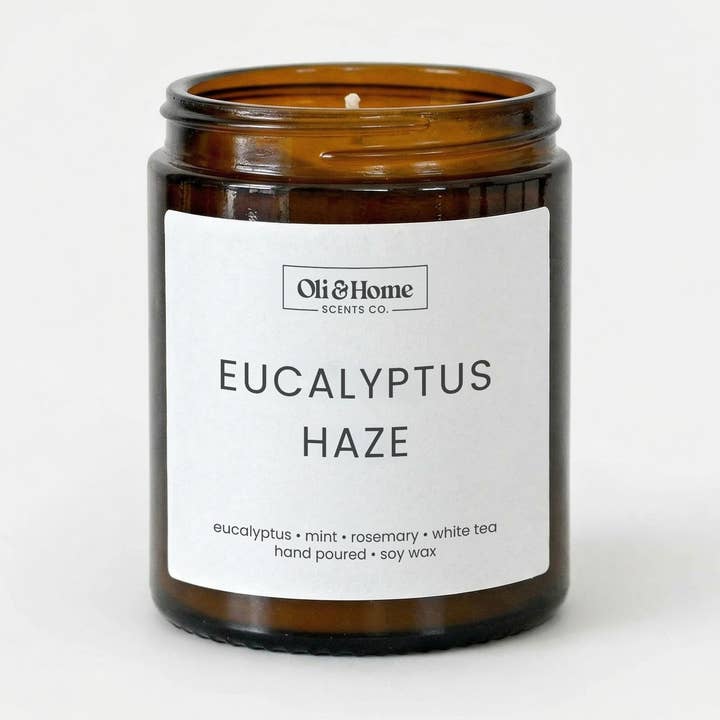 Eucalyptus Haze Candle | Eucalyptus & Mint Spa | Soy Candle for wholesale by Oli & Home