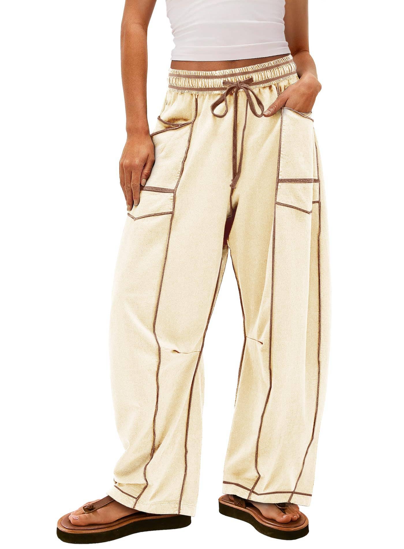 Lily Clothing - Wholesale Pants - Women's - Casual stretched-waist drawstring sweatpants6