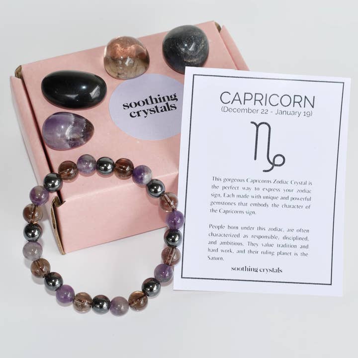 Soothing Crystals - Wholesale Spiritual stone/crystal - Tumbled Crystals Kit | CAPRICORN | Stones Gift | Zodiac Kit10