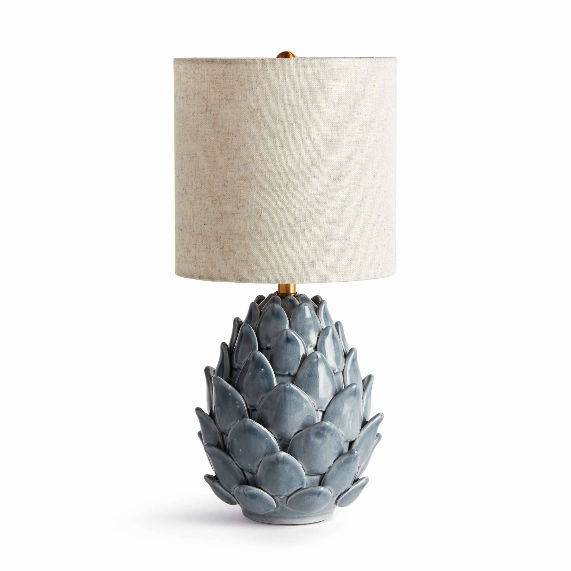 Napa Home & Garden - Wholesale Accent/Desk Lamp - Declan Lamp - Blue Ceramic & Linen Lamp - Artichoke - 11"0