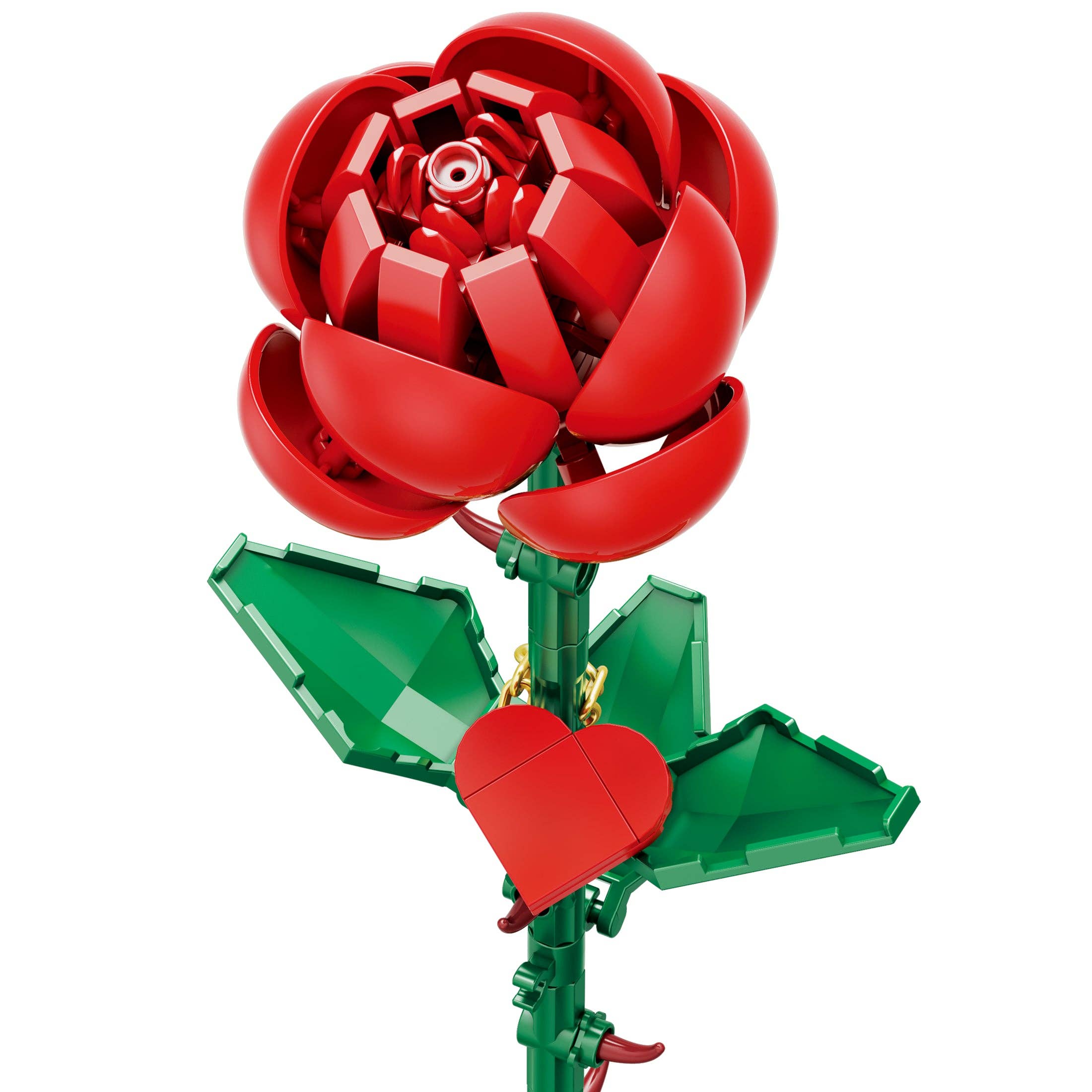Brickcraft - Wholesale Building Set - Kids - Bricktanicals Red Long Stem Rose Brick Building Set1