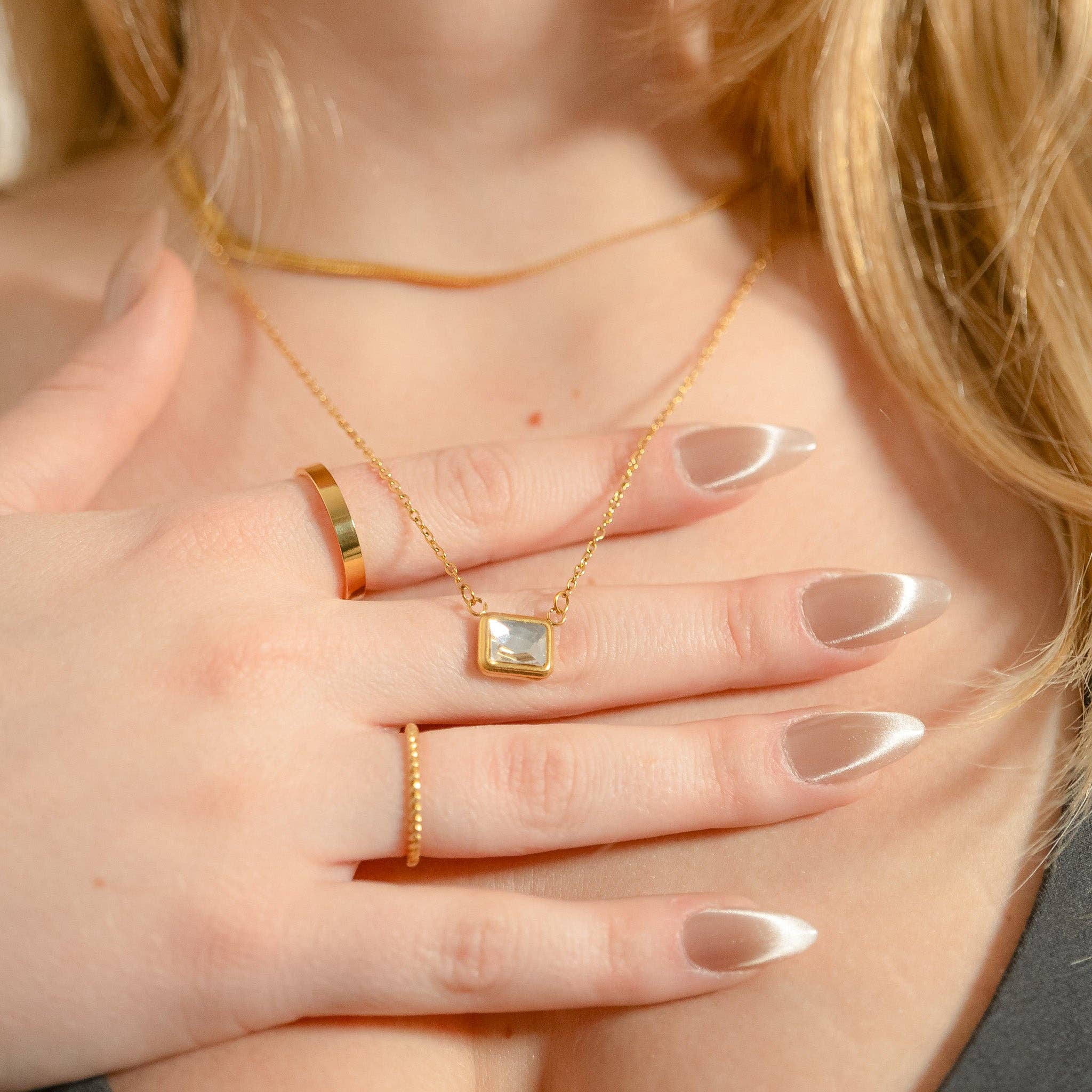 WJW - Wholesale Individual Charm/Pendant - 18K Gold PVD Emerald Birthstone Connector Charm 11mm4