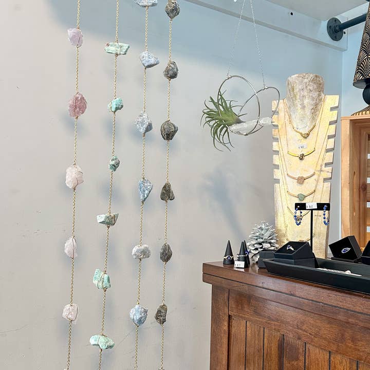 Elise Marie DeSigns - Wholesale Mobile - Celestite Crystal Garland | Calming Home Decor 4