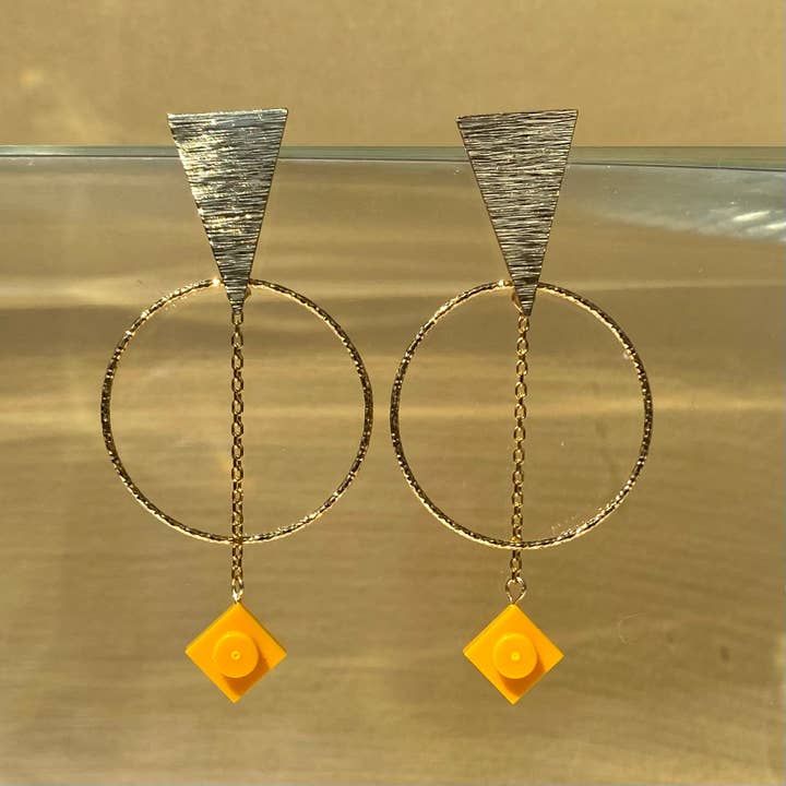 Brique d'Oreille - Venta al por mayor Pendientes colgantes - Pendientes étnicos dorados - Las Viajeras