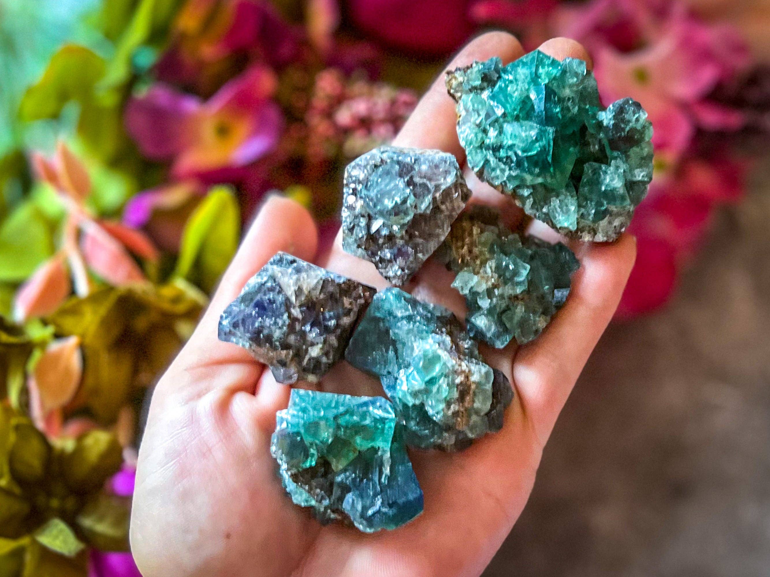 Mandala Gems - Wholesale Spirituele steen/kristal - Verborgen Boszak Fluorietclusters, Diana Maria Mijn, Daglicht Fluorescerende Fluoriet0