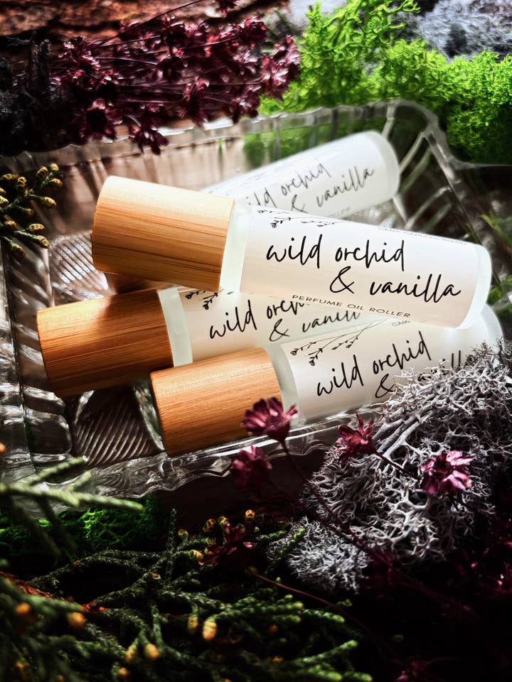 Wild Orchid & Vanilla Perfume Roller for wholesale by Camp Candles