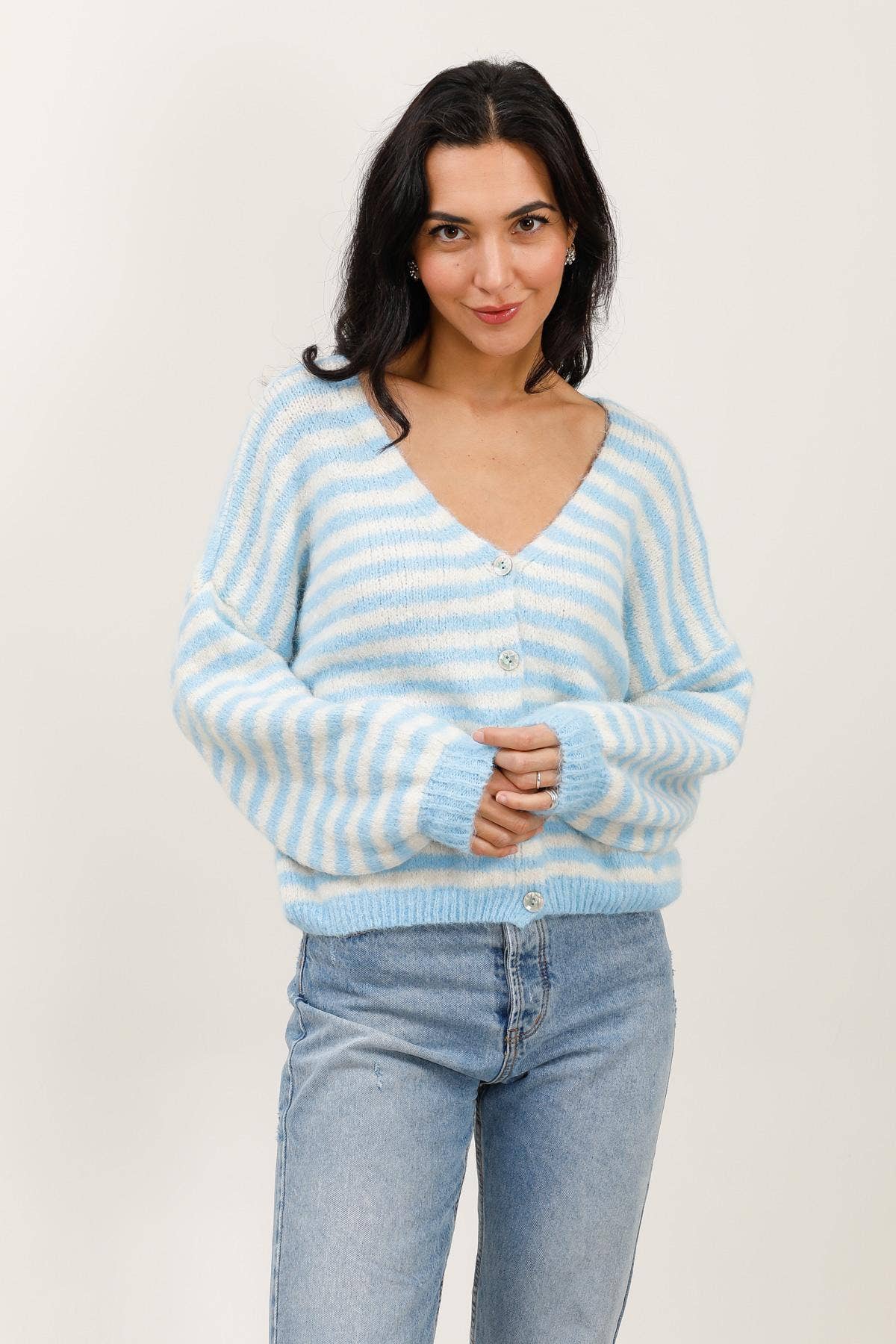 LÉA & LUC - Wholesale Cardigan - Women's - Striped cardigan REF. 5106233
