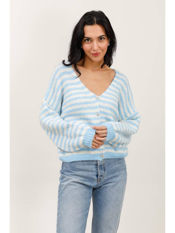 LÉA & LUC - Wholesale Cardigan - Women's - Striped cardigan REF. 5106233