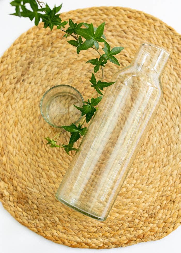 Mercy House Global - Wholesale Carafe - Hand Blown Glass Water Carafe + Cup2