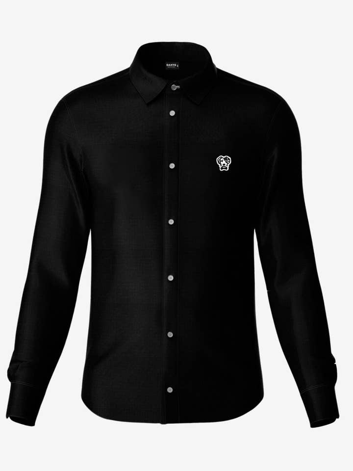 Chemise résistante aux taches en popeline noire pour la vente par DANTE