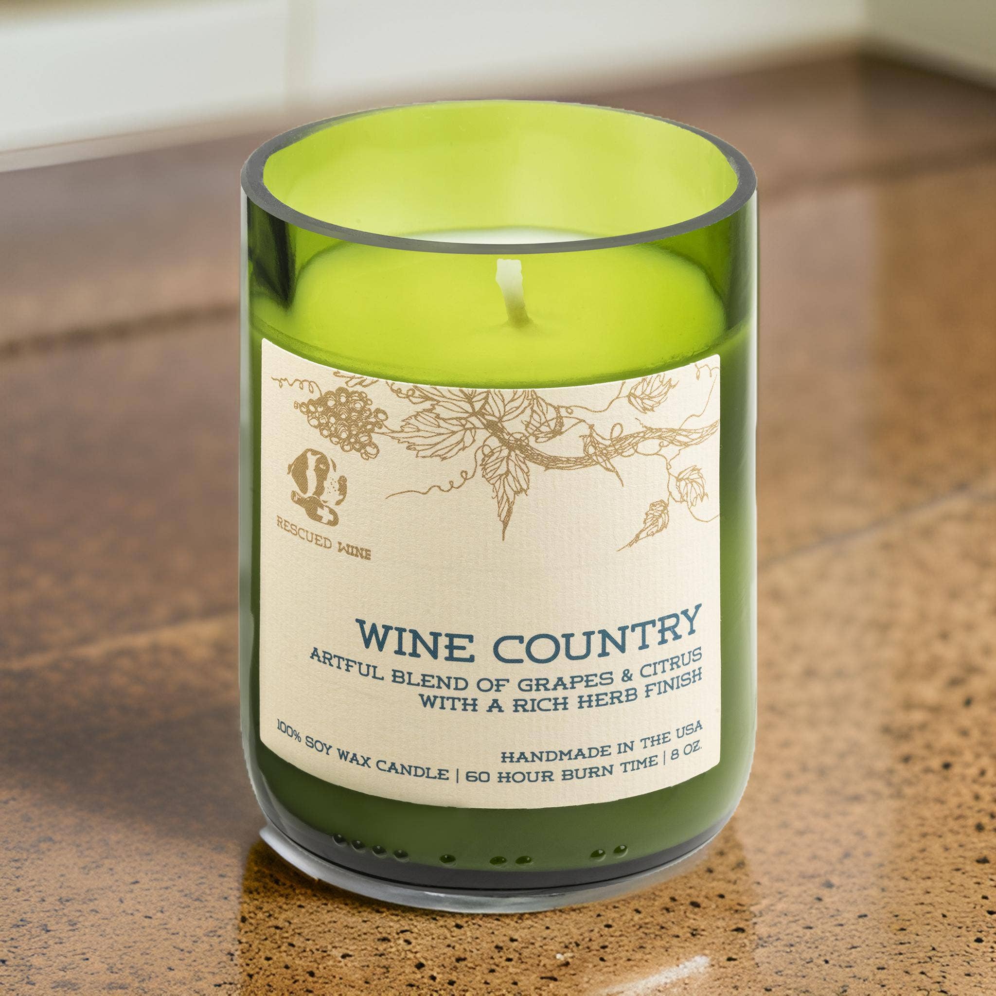 Rescued Wine Candles - Venta al por mayor Velas en tarros - Vela de soja Wine Country - Balance - Regalos para mujeres1