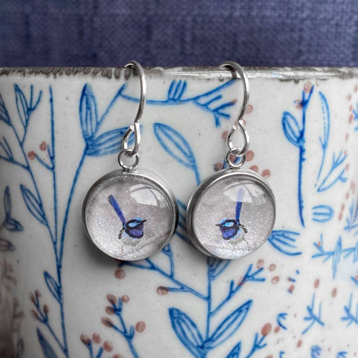 Blue Wren - Drop Earrings for wholesale by Myrtle & Me
