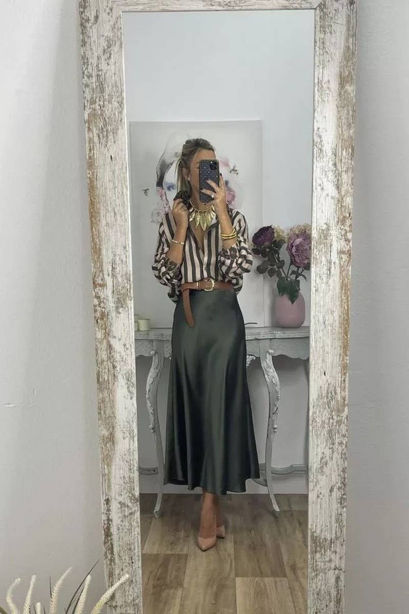 COFFEE CWTSTL894_STRIPED AND LEOPARD PRINT LOOSE CASUAL SHIRT for wholesale on Faire4