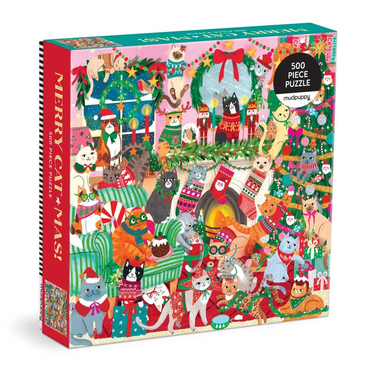 Chronicle Books - Wholesale Puzzle - Adult - Merry Catmas! 500 Piece Family Puzzle