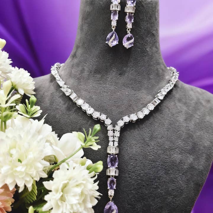 Lavendel Elegance Halskædesæt for engroshandel hos Vinnis Jewelry