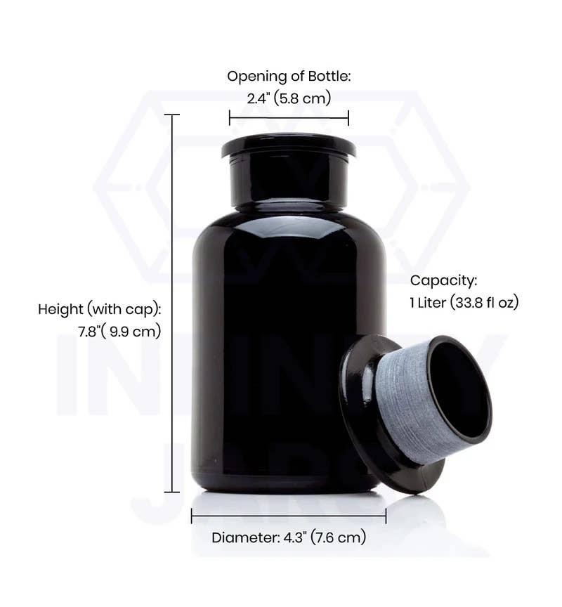 Infinity Jars – Großhandel Apothekerglas – 1 Liter Apothekerglas mit Glas-auf-Glas1