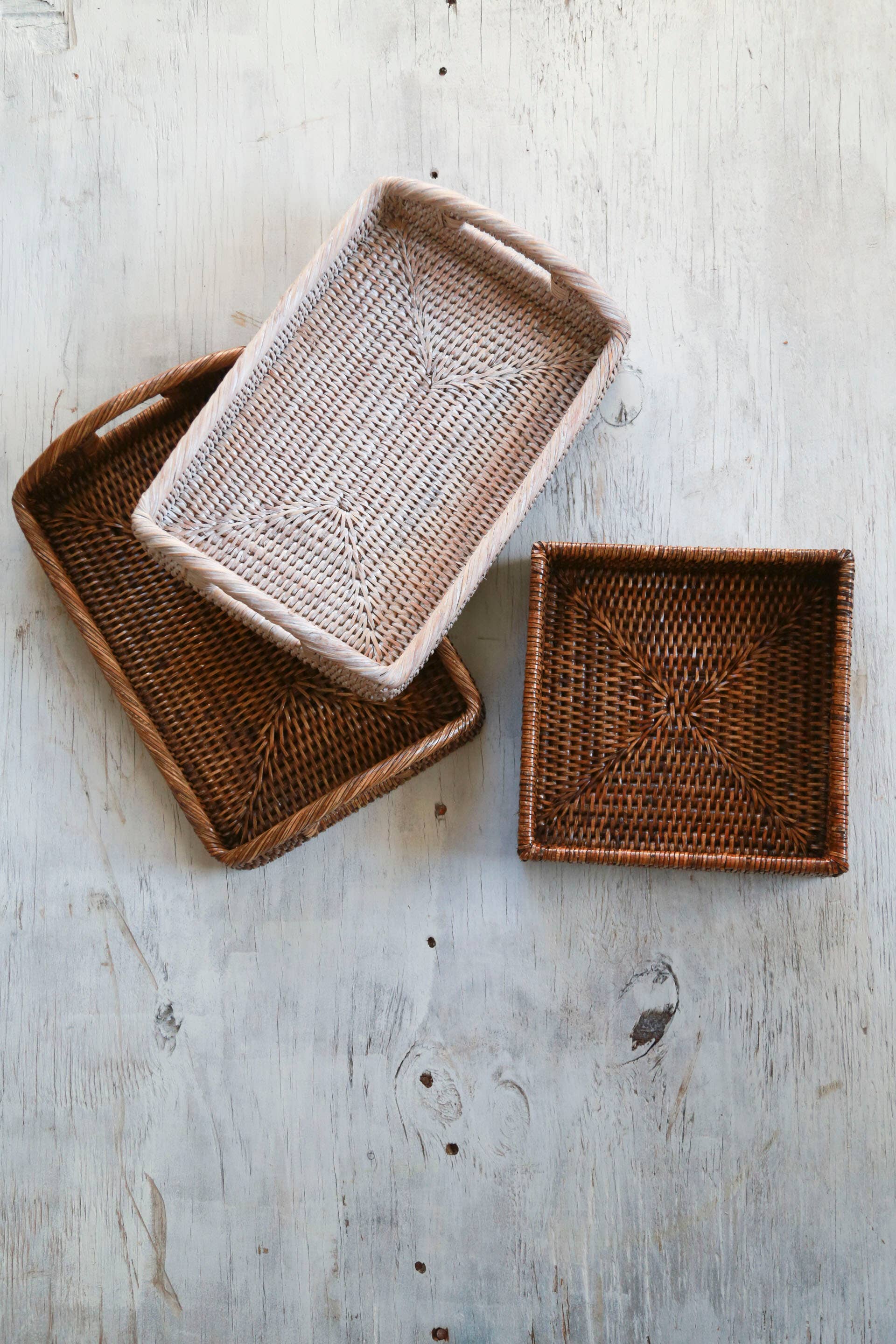 Matahari - Vente Plateaux de service - Petit plateau de matinée rectangulaire 12x8x2,25'H1