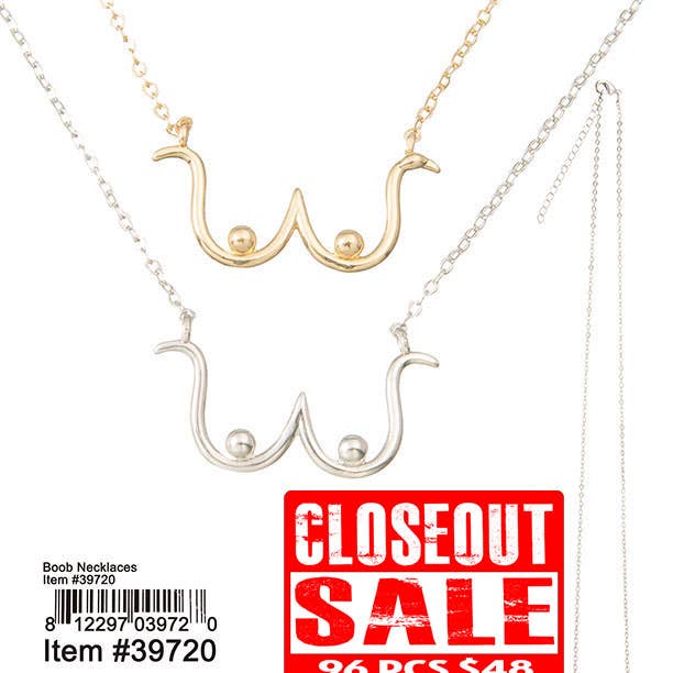 Puka Creations – Großhandel Kette mit Anhänger/Charm – Tittenketten - Restposten 96 Stück