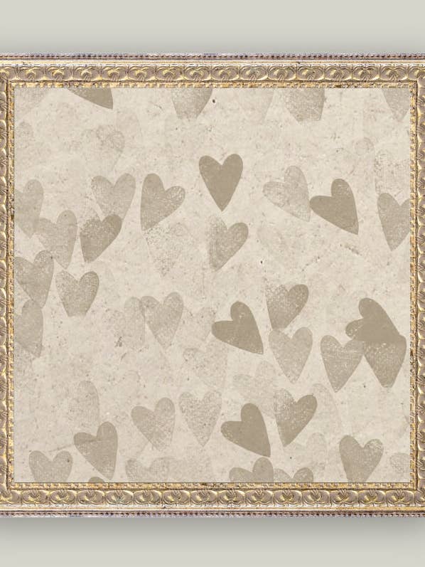 Heart Pattern Framed Antique Art for wholesale by Petal Lane Home