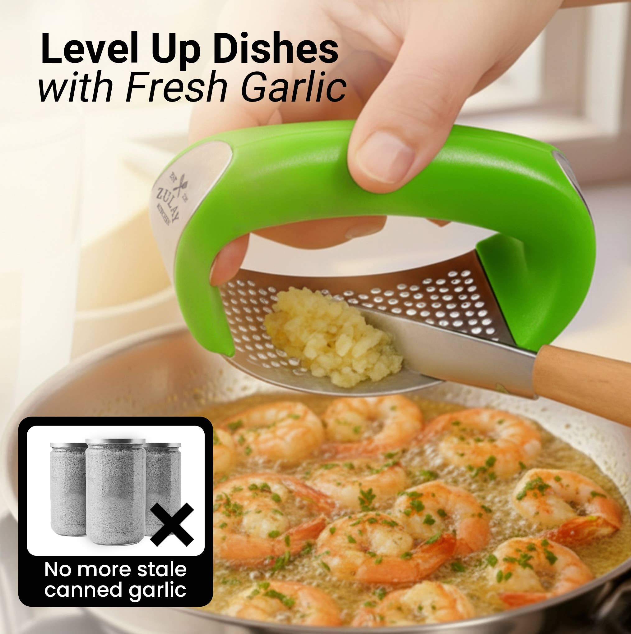 Zulay Kitchen – wholesale Kitchen tool/gadget – Garlic Press Rocker With Silicone Peeler & Scraper Set21