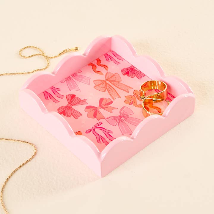 Scallop Trinket Tray-Blushing Bows for wholesale by The Darling Effect
