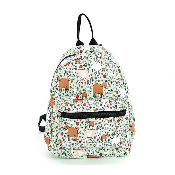 Mini sac à dos en polyester motif chèvre pour la vente par COMECO INC