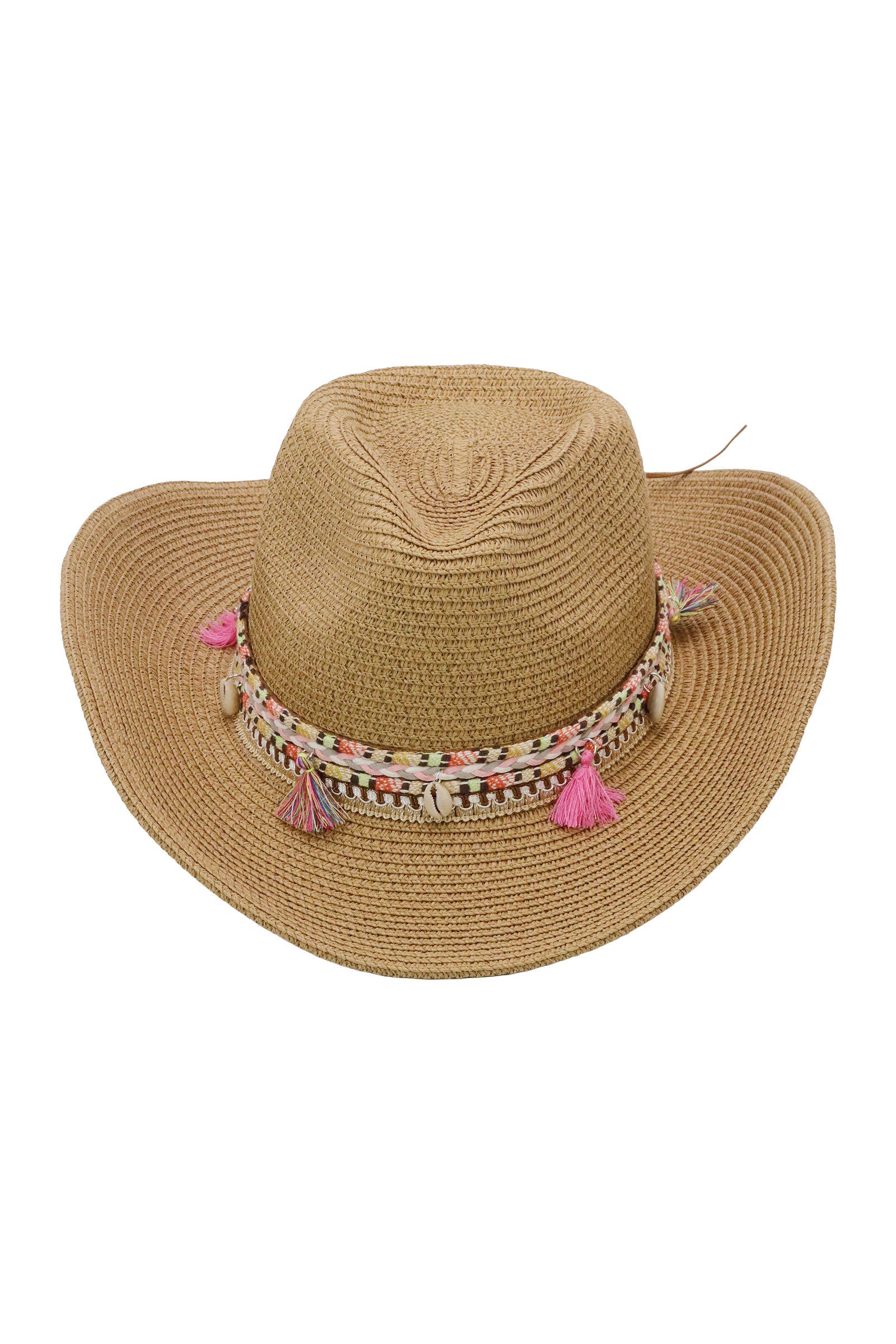 Cap Zone - Wholesale Cowboy Hat - Women's - Pink Tassel Straw Coastal Cowgirl Hat17