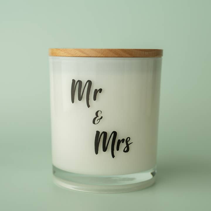 Vela de soja de noivado de casamento Mr & Mrs por atacado de Unplug Soy Candles