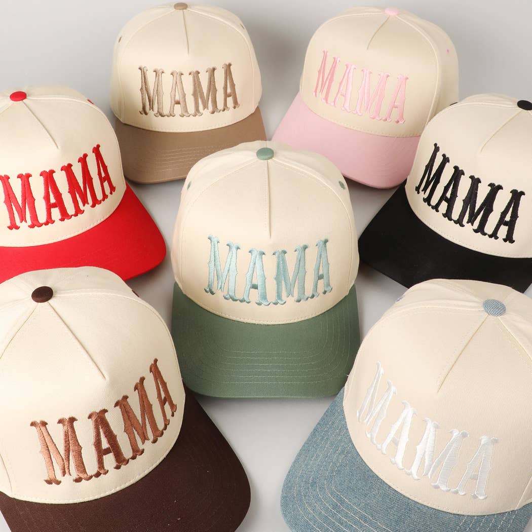 Fashion City - Wholesale Baseball Cap - Women's - MAMA Typographic Design Embroidery Baseball Cap29