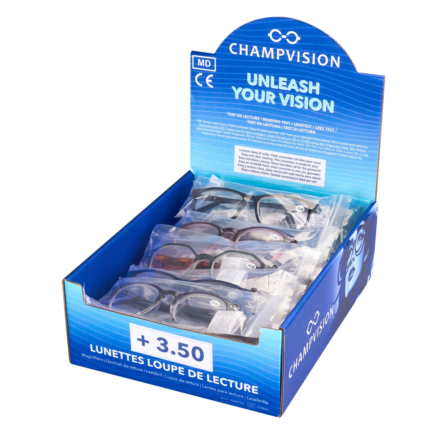 Champ by Polyflame - Wholesale Eyeglasses - Unisex - 24 Reading Magnifying Glasses +3.501