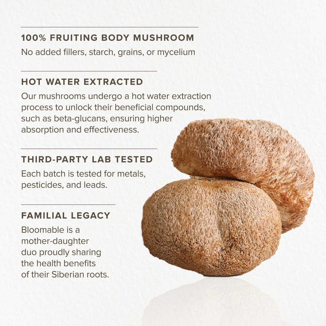 Bloomable Natural Products - Wholesale Protein/Superfood Powder - Lion's Mane Mushroom Extract Powder (60 gr)4