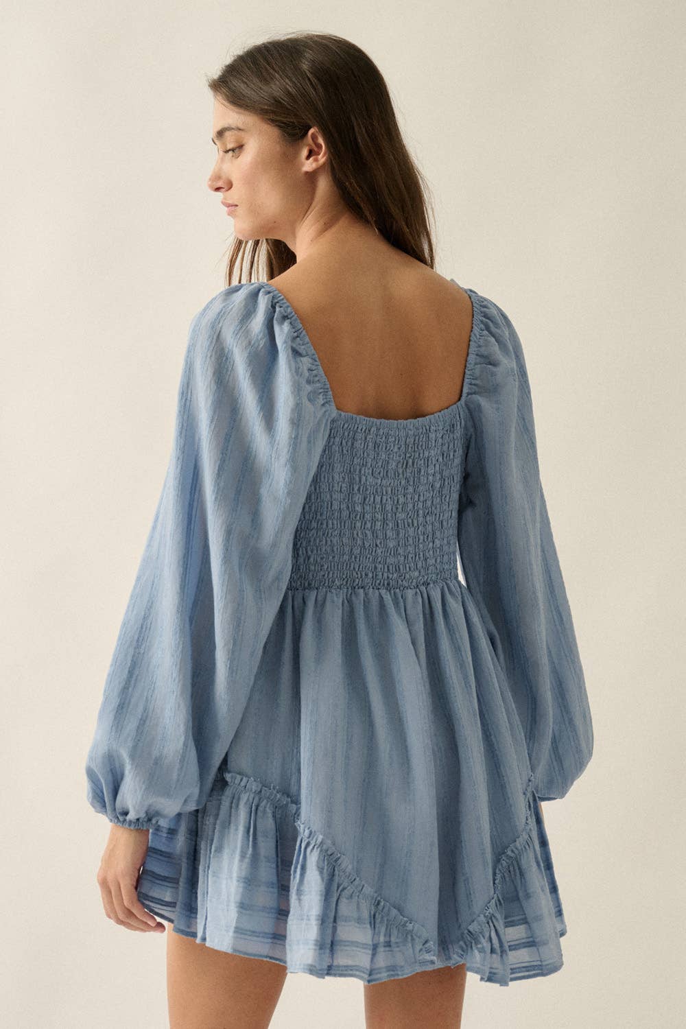 Promesa USA - Wholesale Romper - Women's - Textured Tonal-Stripe Ruffled Tie-Front Romper20