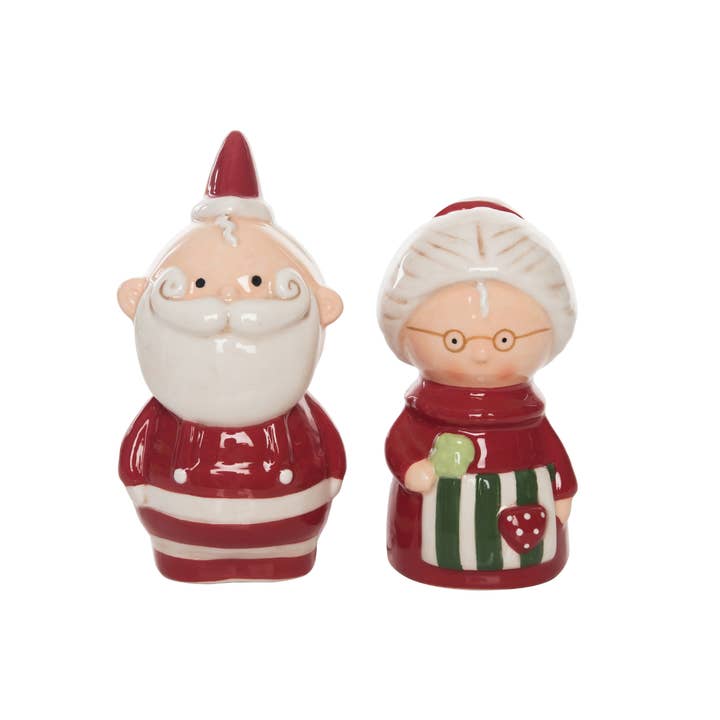Dolomite Santa & Mrs. Claus Salt and Pepper Shakers Set for wholesale by Transpac