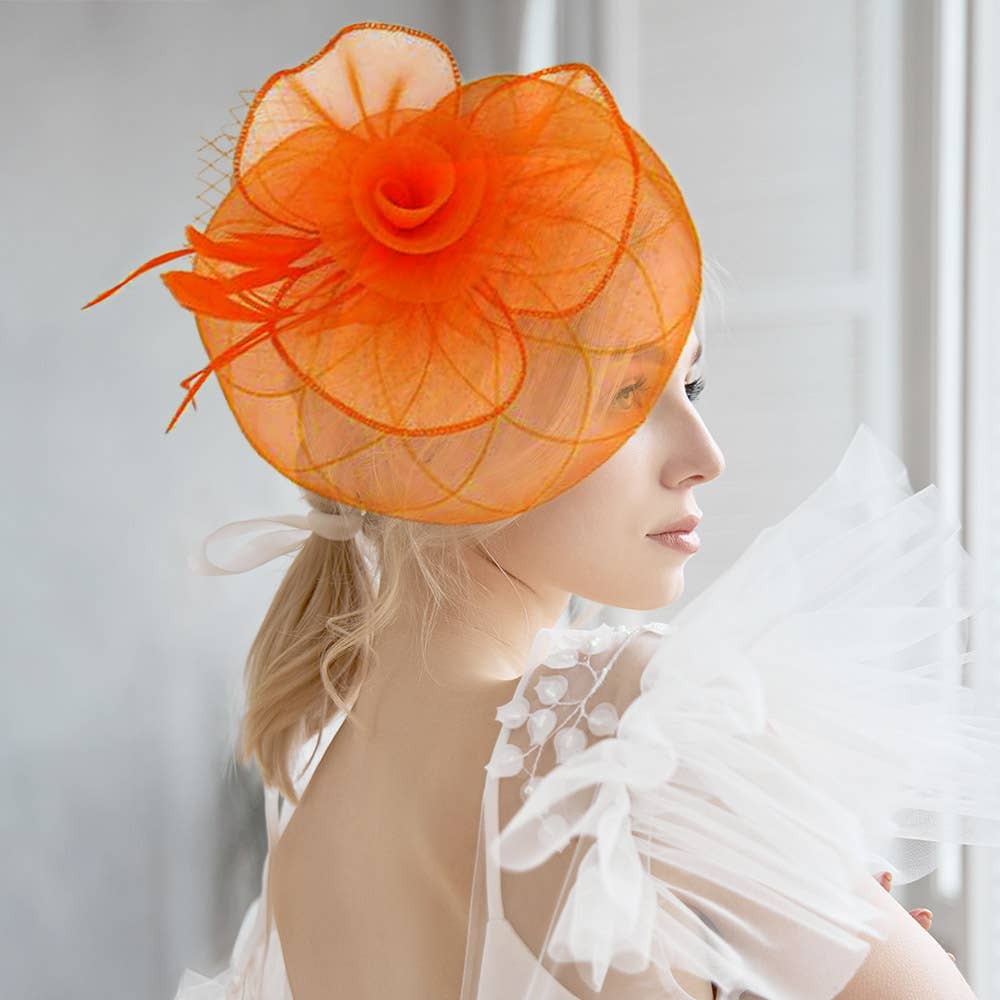 Sensibling Corp. - Vente Chapeau bibi – femme - Fascinateur / Bandeau en maille de plumes et fleurs6