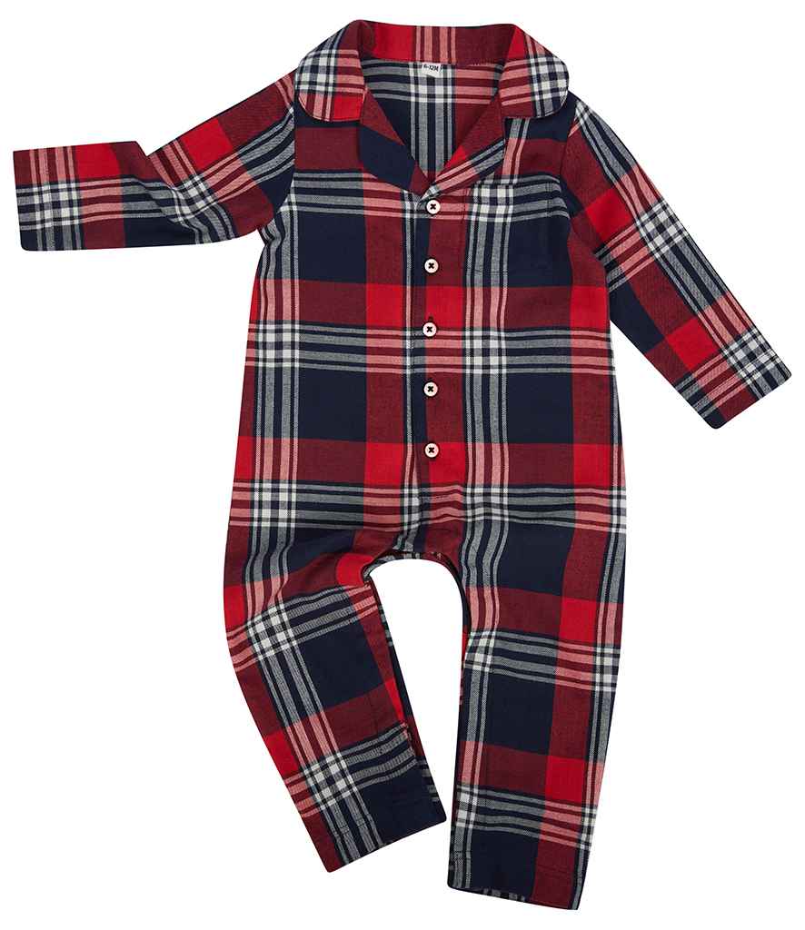 Red Navy Larkwood - Baby / Toddler Tartan All In One for wholesale on Faire1
