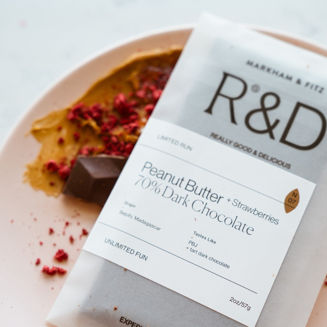 Markham & Fitz Chocolate - Wholesale Chocolate Bar - Peanut Butter & Strawberries Dark Chocolate 3