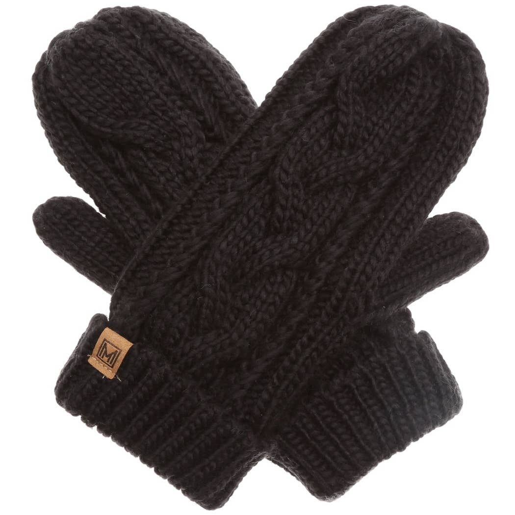 Fashion City - Wholesale Mittens - Women's - Winter Gloves Cable Knit Mittens with Fleece Lined5