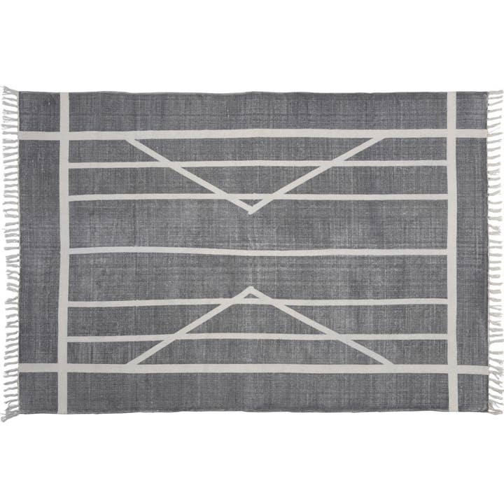 HomArt - Wholesale Area Rug - Block Print Rug Cotton Rug, 4x6 - Centerpoint Stripe