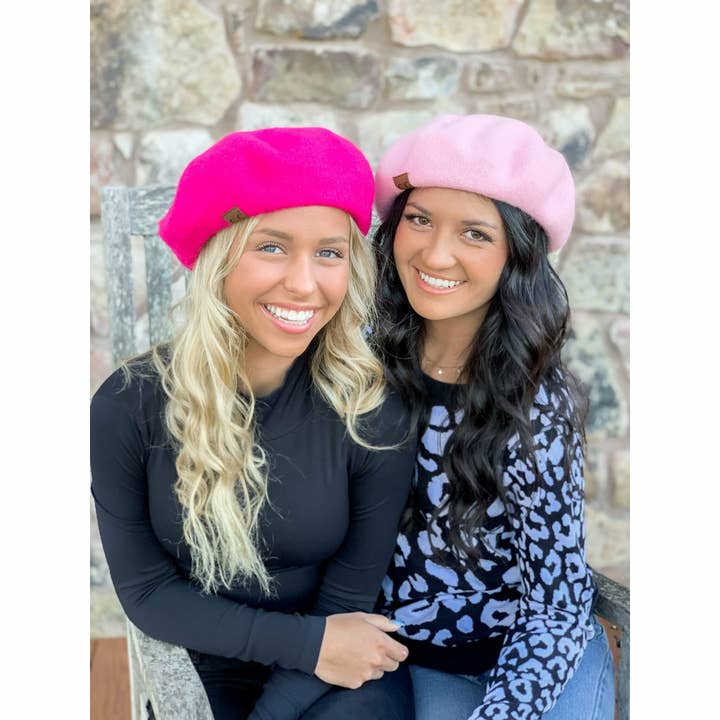 C.C Beanie - Wholesale Beret – Women's - Solid Classic C.C Beret BR088